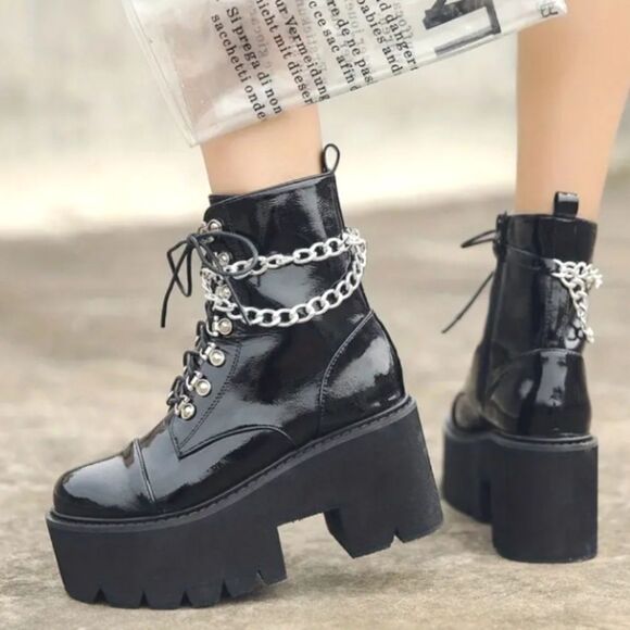 Punk platform boots sz 7 - Picture 16 of 17